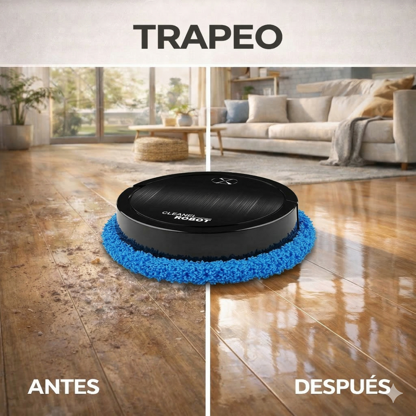 ASPIRADORA ROBOT INTELIGENTE - 3 EN 1 (BARRE, ASPIRA Y TRAPEA)
