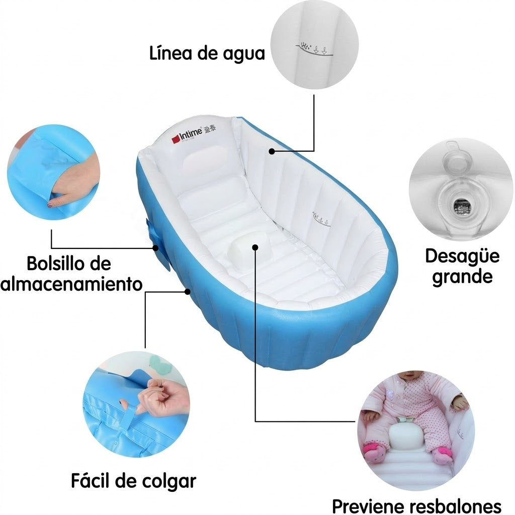 BAÑERA INFLABLE PARA BEBÉ – BAÑA A TU BEBÉ SIN RIESGOS