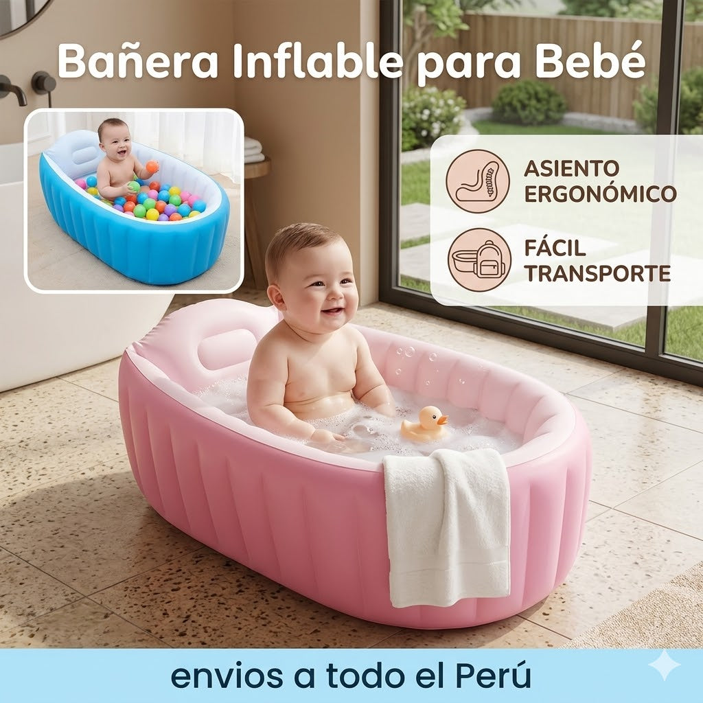 BAÑERA INFLABLE PARA BEBÉ – BAÑA A TU BEBÉ SIN RIESGOS