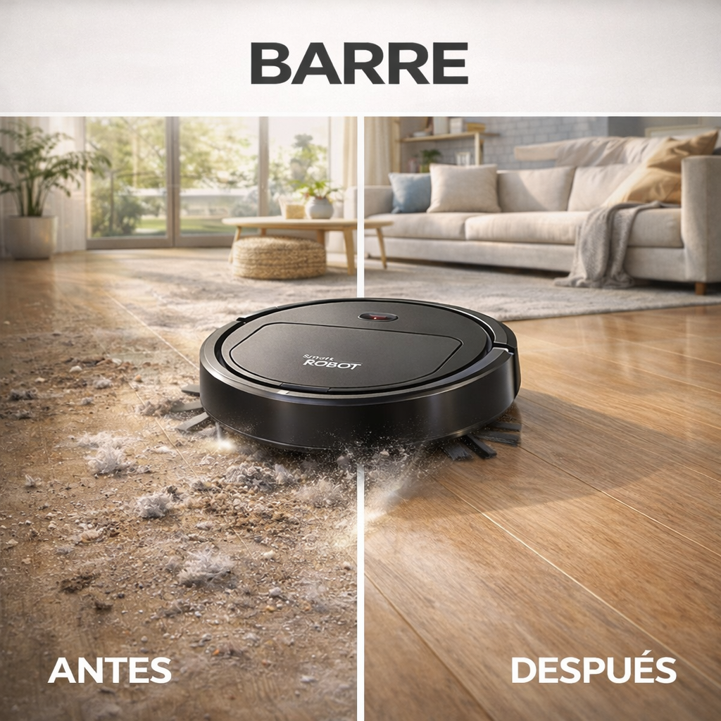 ASPIRADORA ROBOT INTELIGENTE - 3 EN 1 (BARRE, ASPIRA Y TRAPEA)