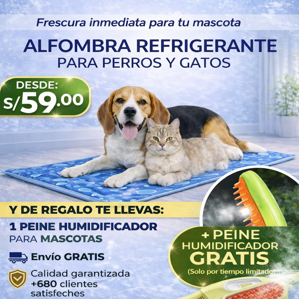 MANTA REFRIGERANTE PARA MASCOTAS - EVITA EL GOLPE DE CALOR DE TU MASCOTA