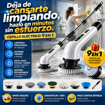 CEPILLO ELÉCTRICO DE LIMPIEZA 9 EN 1 –  DISEÑO EUROPEO