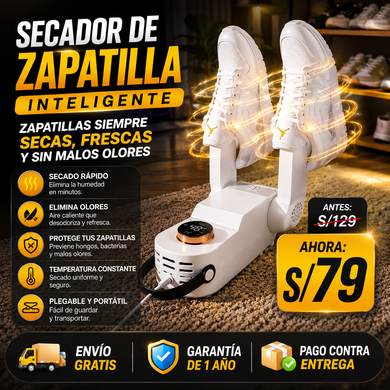 SECADOR INTELIGENTE PARA ZAPATILLA - SECA TUS ZAPATILLAS EN MINUTOS